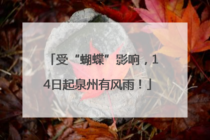 受“蝴蝶”影响，14日起泉州有风雨！